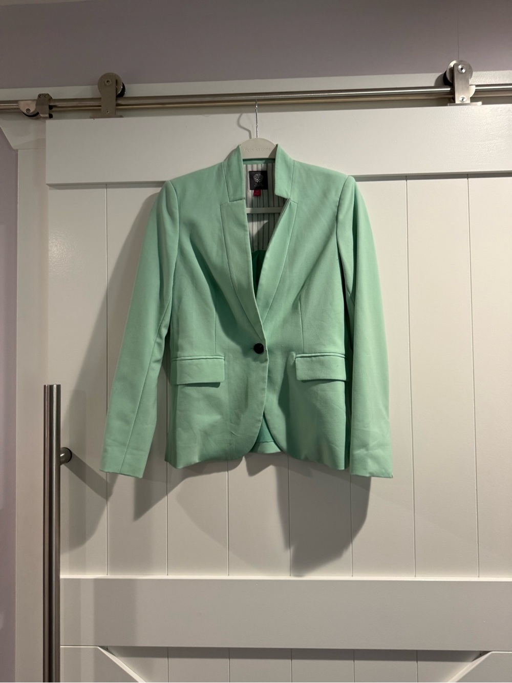 Vince Camuto Mint Green Single-Button Tailored Blazer
